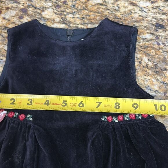 Gymboree Girls Velvet Holiday Dress With Embroidery Size 6-12 Mos - Picture 6 of 7